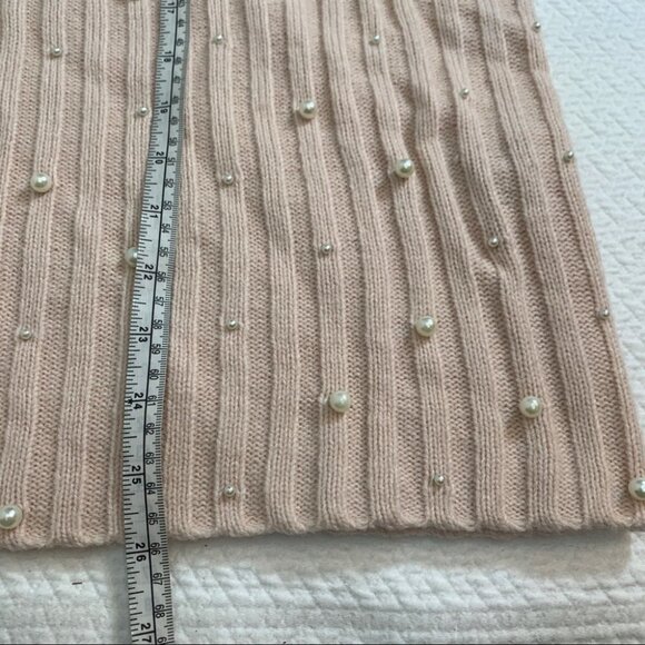 karl Lagerfeld Pearl Embellished Blush Pink Sweater Size S - Picture 7 of 8